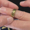 Video of early Victorian fede gimmel ring in antique gold rotating to show clasped hands and interlocking bands