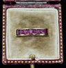 Square ruby stack rng in 18ct yellow gold