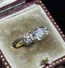 Trilogy diamond engagement ring total 2.15ct, 1960s design.