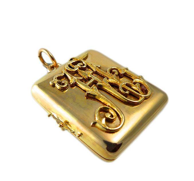 Victorian 15ct gold rectangular locket