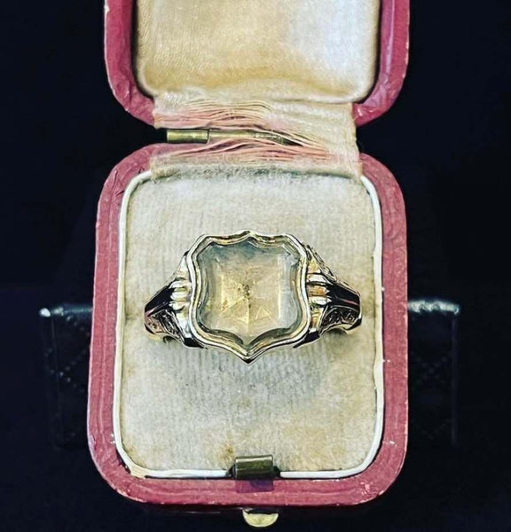 Victorian_15ct_Smoky_Quartz_Shield_RIng