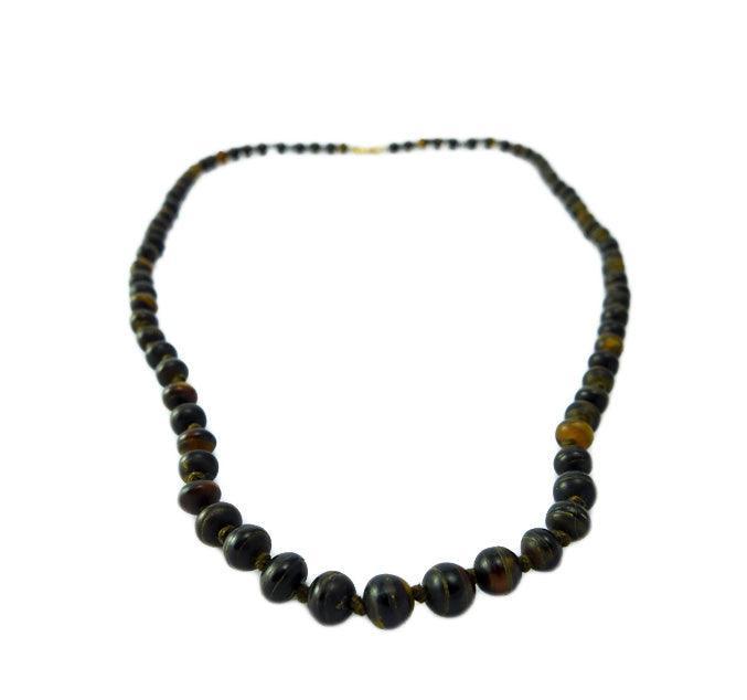 Victorian 9ct gold tortoiseshell bead necklace