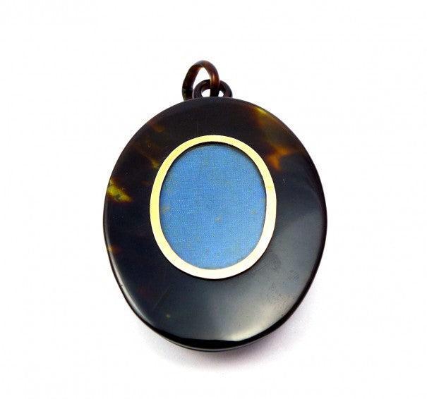 Victorian Floral Tortoiseshell locket - Irene Byrne & Co