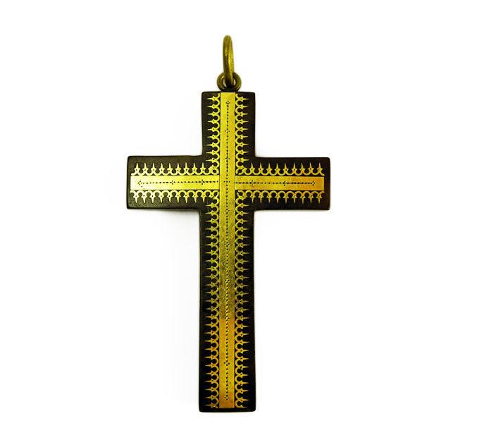 Victorian Gold Tortoiseshell Pique Cross