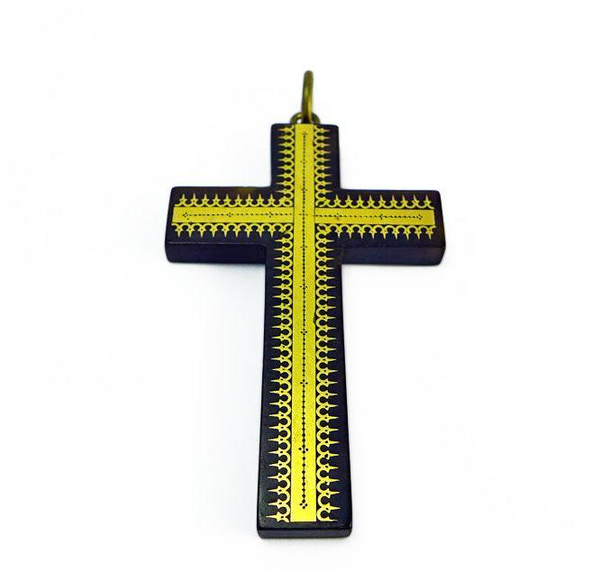 Victorian Gold Tortoiseshell Pique Cross
