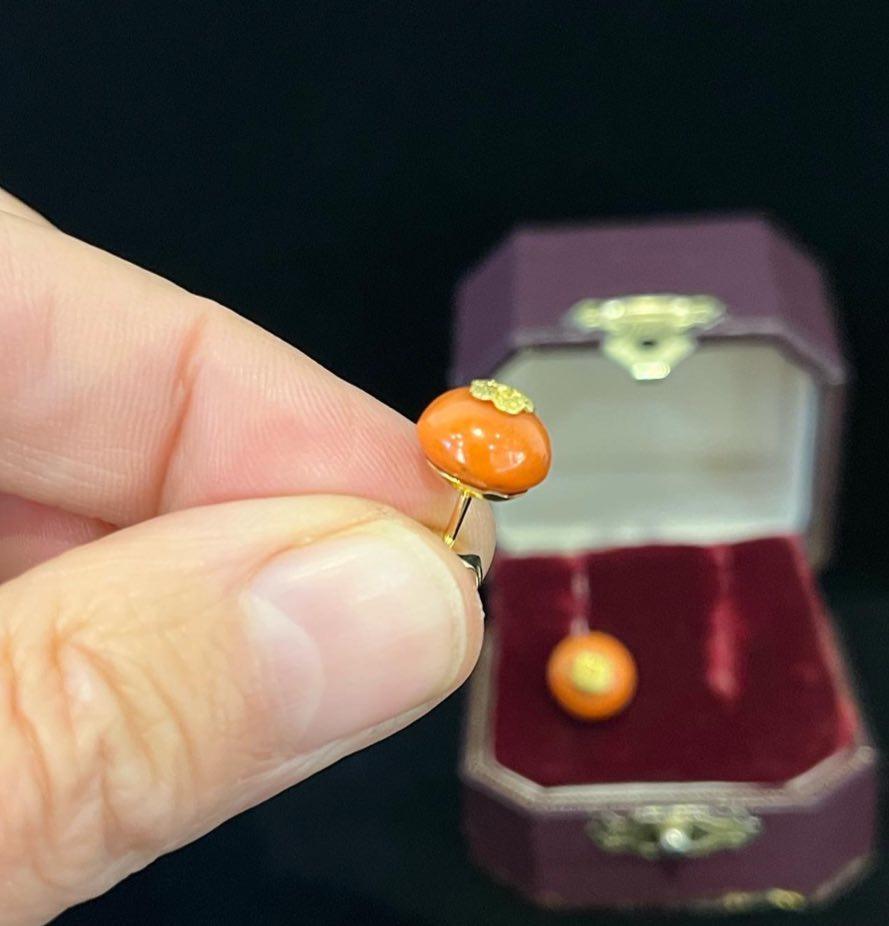 antique_coral_stud_earrings