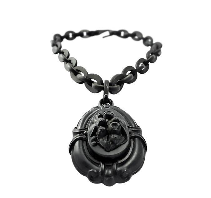 Victorian Vulcanite cameo necklace