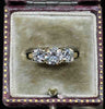 Vintage 1960s three stone diamond ring 18ct yellow gold.