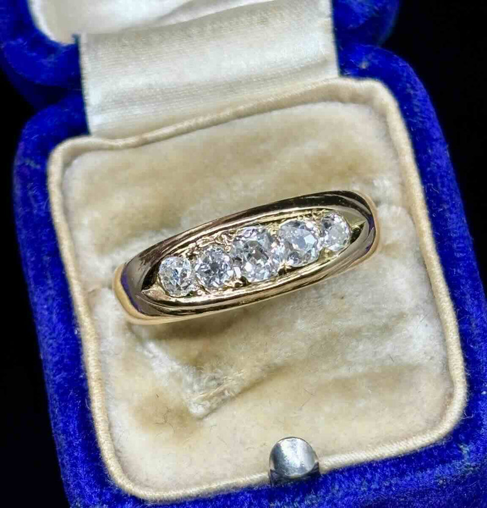 Vintage five stone diamond ring from 1890 is antique ring boxx