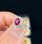 Vintage 1930s Ruby and Diamond Cluster Ring in 18ct Yellow Gold and Platinum