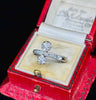 Vintage Old European cut diamond ring total 1.00ct for main stones with additional 0.23ct single cuts, elegant feminine curved design circa 1920.